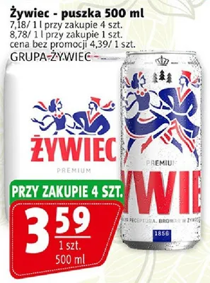 Piwo Żywiec - puszka promocja w Prim Market