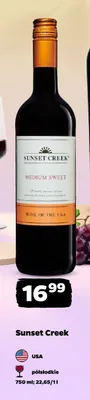 Wino Sunset Creek półsłodkie USA promocja w Netto