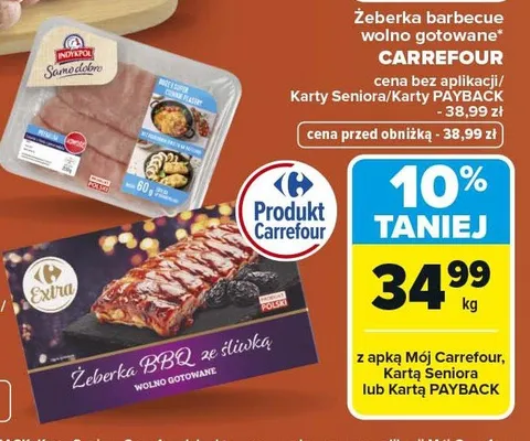 Żeberka barbecue wolno gotowane promocja w Carrefour