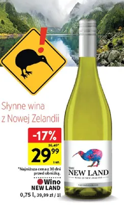 Wino New Land Sauvignon Blanc promocja w Intermarche