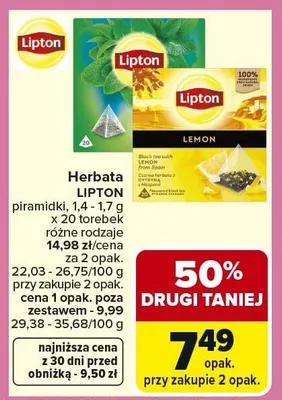 Herbata piramidki, l4-17g różne rodzaje promocja w Carrefour Market