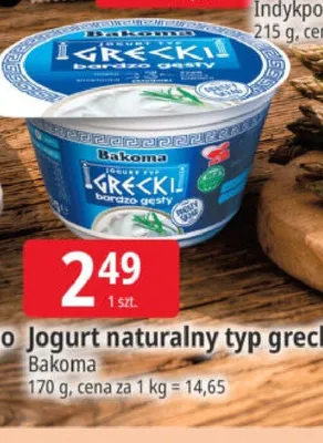Jogurt naturalny typ grecki Bakoma promocja w Leclerc