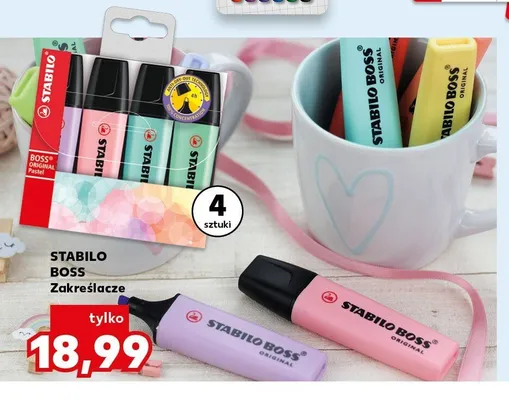 Zakreślacze Stabilo Boss Original 4-pak promocja w Kaufland