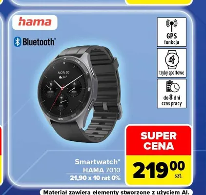 Smartwatch Hama 7010 promocja w Carrefour