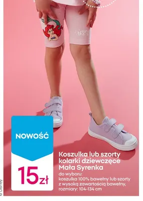 Szorty kolarki dziewczęce Mała Syrenka Disney promocja w Pepco