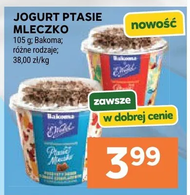 Jogurt Ptasie Mleczko Bakoma promocja w Stokrotka