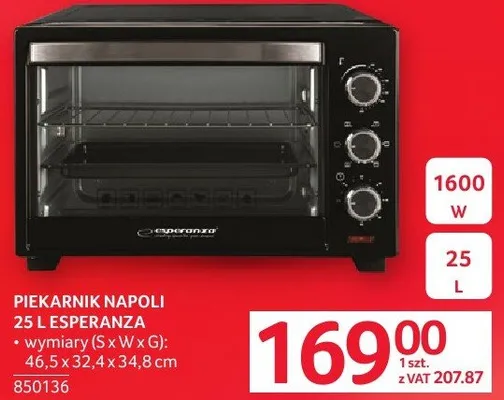 Piekarnik Napoli 25 L ESPERANZA promocja w Selgros