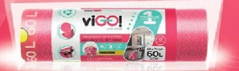 Worki na śmieci Vigo! EKO 60L 10 szt. truskawkowe, silver promocja w Selgros