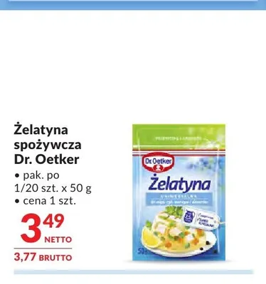 Żelatyna spożywcza Dr. Oetker promocja w Makro