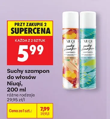 Suchy szampon do włosów Niuqi promocja w Biedronka