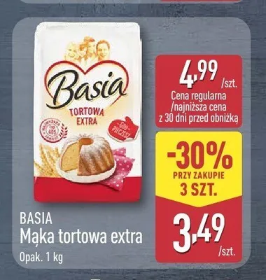 Mąka tortowa extra Basia promocja w Aldi