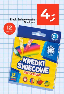 Kredki świecowe Astra 12 kolorów promocja w Dealz