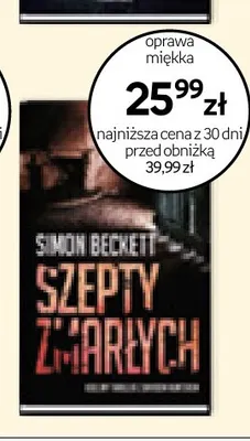 Książka Szepty zmarłych Simon Beckett promocja w Empik