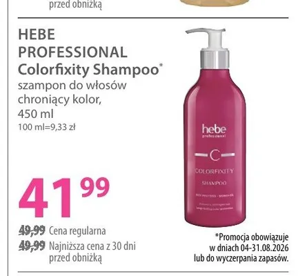 Szampon do włosów Hebe Professional Colorfixity Shampoo chroniący kolor promocja w Hebe