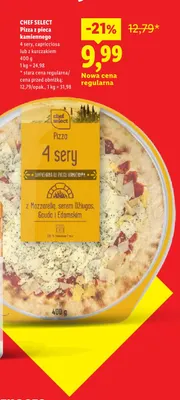 Pizza z pieca kamiennego 4 sery Chef Select promocja w Lidl