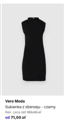 Sukienka z dżerseju Vero Moda czarny promocja w Lounge by Zalando
