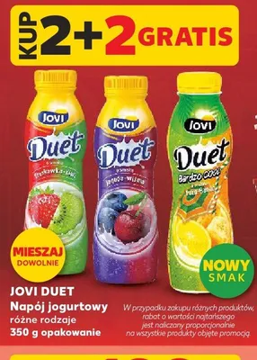 Napój jogurtowy jagoda-wiśnia Jovi Duet promocja w Kaufland