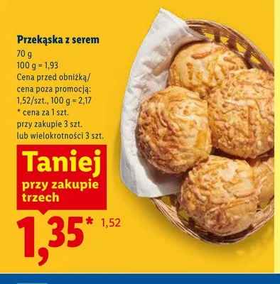 Przekąska z serem promocja w Lidl