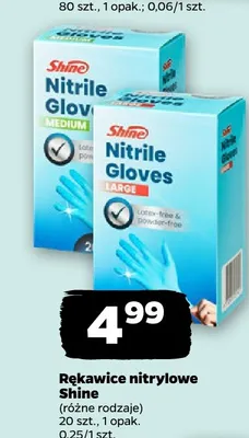 Rękawice nitrylowe Shine promocja w Netto
