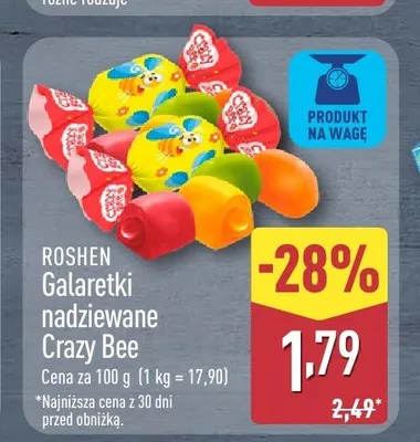 Galaretki nadziewane Crazy Bee ROSHEN promocja w Aldi