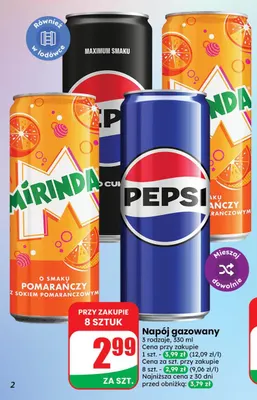 Napój gazowany Pepsi Zero Cukru promocja w Dino