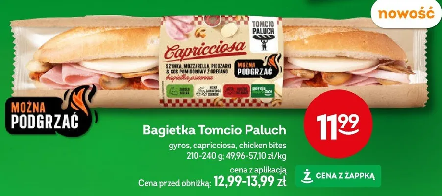 Bagietka gyros, capricciosa, chicken bites promocja w Żabka