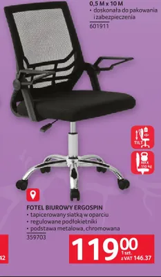 Fotel biurowy Ergospin promocja w Selgros
