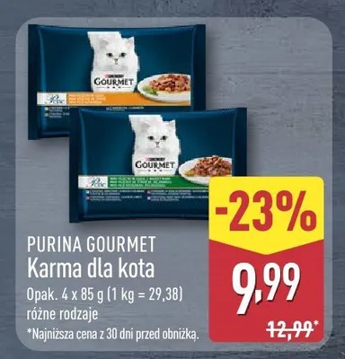 Karma dla kota Purina Gourmet promocja w Aldi