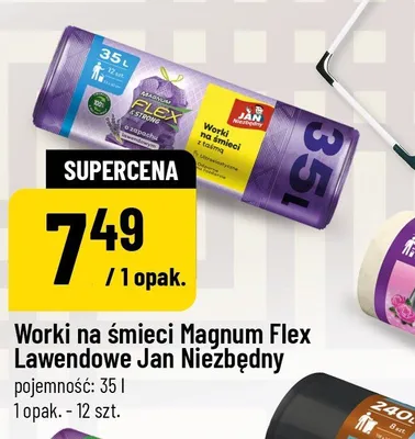 Worki na śmieci Magnum Flex Lawendowe Jan Niezbędny 35l promocja w POLOmarket