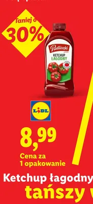 Ketchup łagodny Pudliszki promocja w Lidl