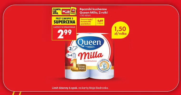 Ręczniki kuchenne Queen Milla promocja w Biedronka