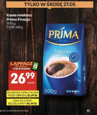 Kawa mielona Finezja Prima promocja w Delikatesy Centrum