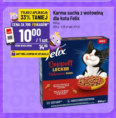 Karma sucha z wołowiną dla kota Felix promocja w POLOmarket