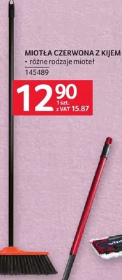 Miotła czerwona z kijem promocja w Selgros