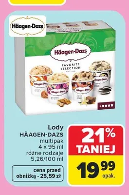 Lody Häagen-Dazs multipak 4-pak promocja w Carrefour