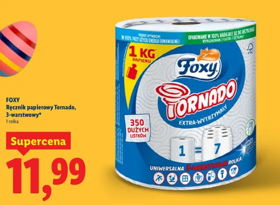 Ręcznik papierowy Tornado, 3-warstwowy promocja w Lidl