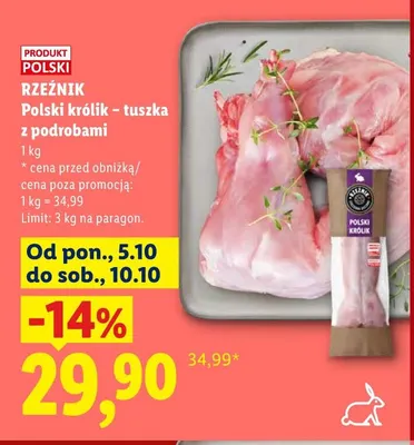 Polski królik - tuszka z podrobami Rzeźnik promocja w Lidl