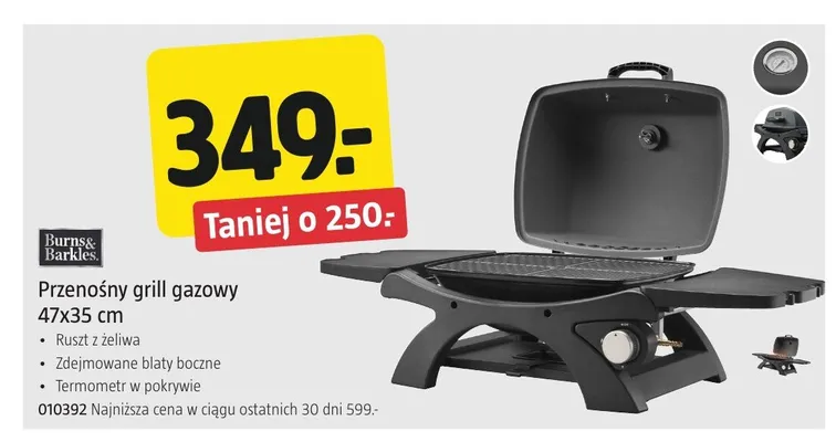 Przenośny grill gazowy Burns & Barkles promocja w Jula