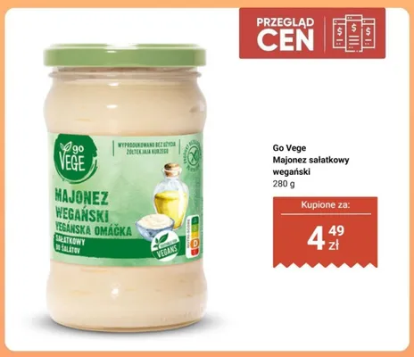 Majonez sałatkowy wegański Go Vege promocja w Biedronka