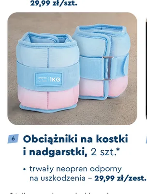 Obciążniki na kostki i nadgarstki 1 kg Spokey 2-pak promocja w Biedronka