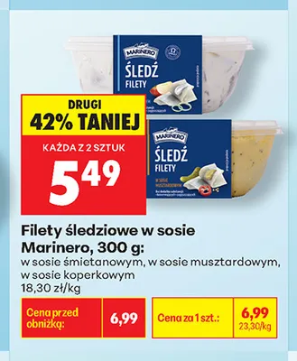 Filety śledziowe w sosie koperkowym Marinero promocja w Biedronka