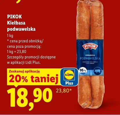 Kiełbasa podwawelska PIKOK promocja w Lidl