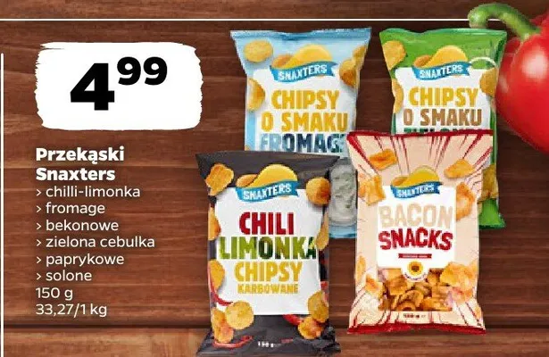 Chipsy Snaxters bekonowe promocja w Netto