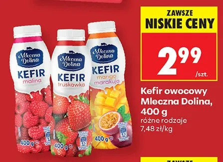 Kefir owocowy mango marakuja Mleczna Dolina promocja w Biedronka