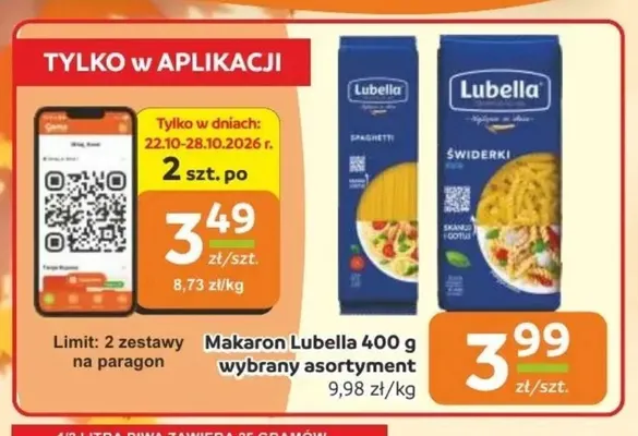 Makaron Lubella świderki promocja w Gama
