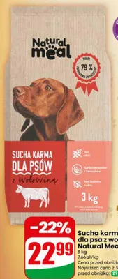 Sucha karma dla psa z wołowiną Natural Meal promocja w Dino