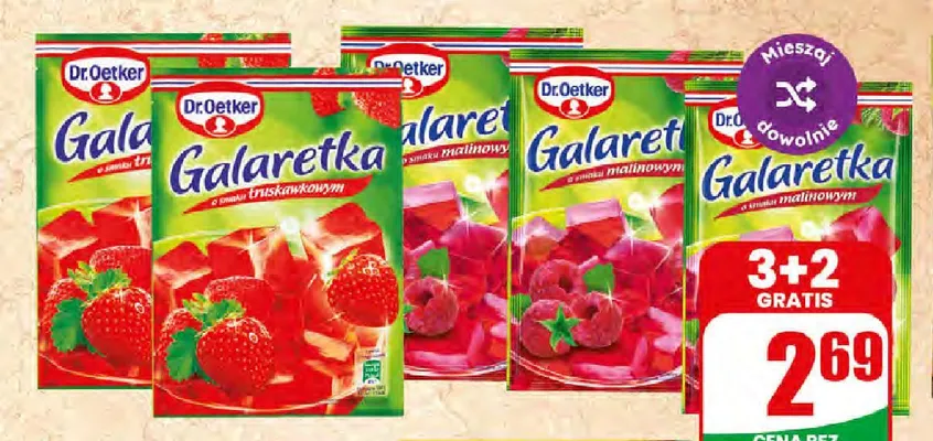Galaretka o smaku malinowym Dr.Oetker promocja w Dino