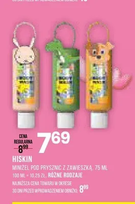Miniżel pod prysznic Hiskin z zawieszką promocja w Drogerie Natura