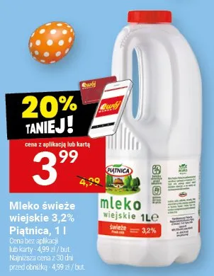 Mleko świeże wiejskie 3.2% promocja w Twój Market
