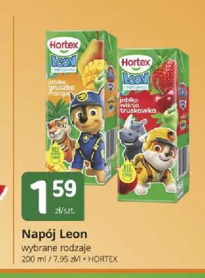 Napój Hortex Leon jabłko wiśnia truskawka promocja w Marketvita